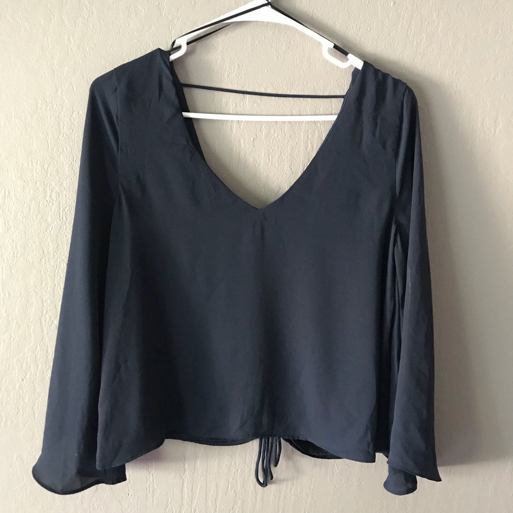 Zara Bell Sleeve Top with Lace Down Back